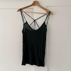 Dark green open back top